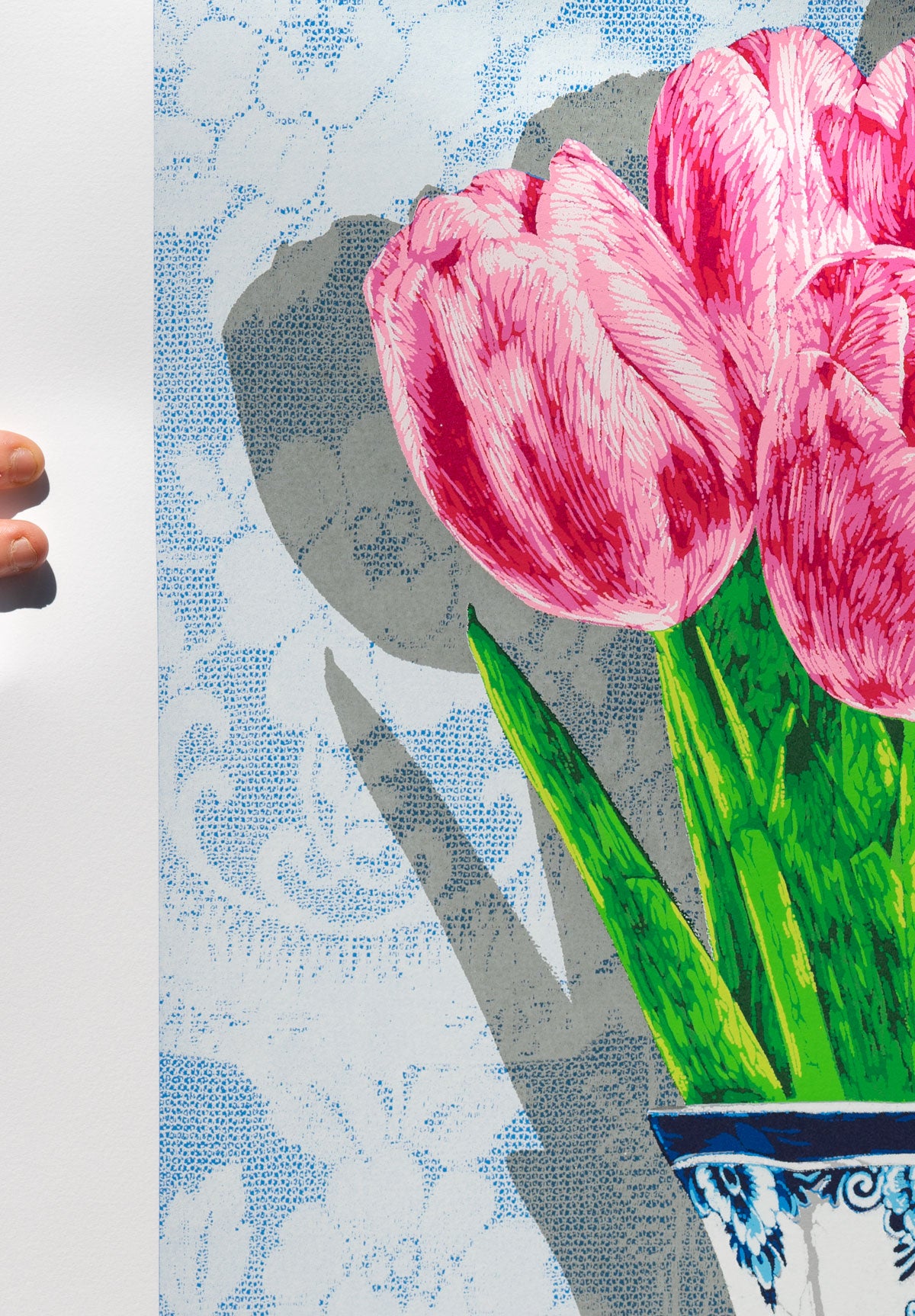 Tulpen - Pink on Blue